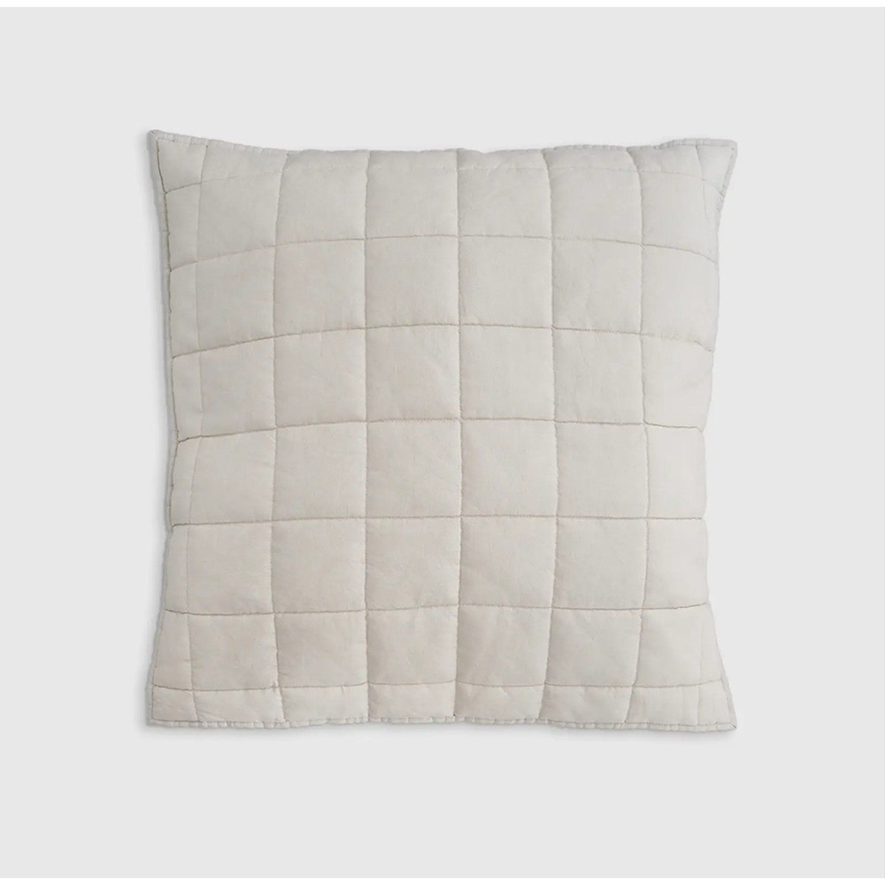 NWOT QUINCE Classic Designer Euro Pillow Sham‎ Linen Box Quilt (1)  in Sand